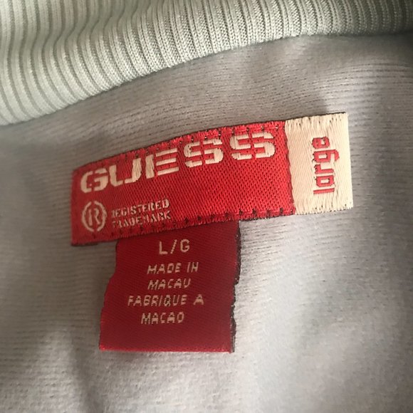 Guess Silver-Gray w/Black Stripes Zip-Up Jacket Large - Picture 13 of 13